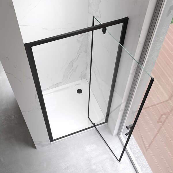 BPS-koupelny Sprchové dveře HYD-DN18A 70 černá/transparent pro instalaci do niky - bez vaničky