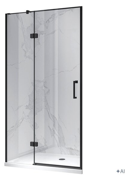 BPS-koupelny Sprchové dveře KZ17D 100 černá/transparent pro instalaci do niky - bez vaničky