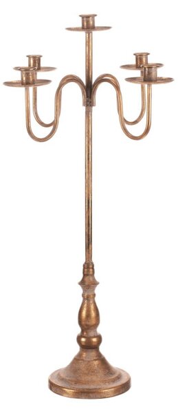 Kovový svícen 71 cm zlatý FUP558