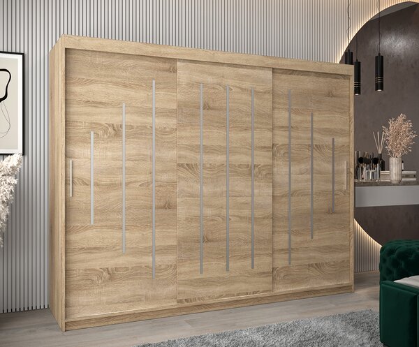 Šatní skříň s posuvnými dveřmi YORK - 250x200cm -Dub Sonoma-