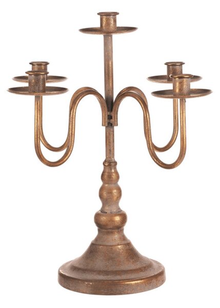 Kovový svícen 40 cm zlatý FUP559