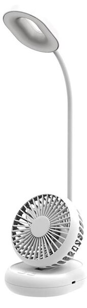 LED Stmívatelná stolní lampa s ventilátorem LED/2W/5V 6000-8000K 2000 mAh