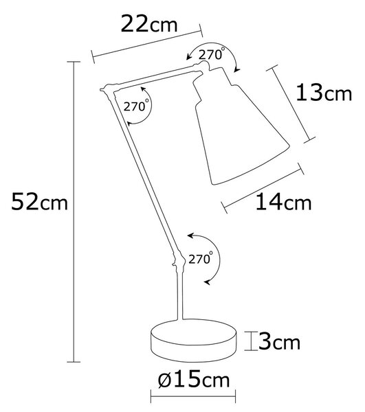 ASIR Stolní lampa MANAVGAT měděná