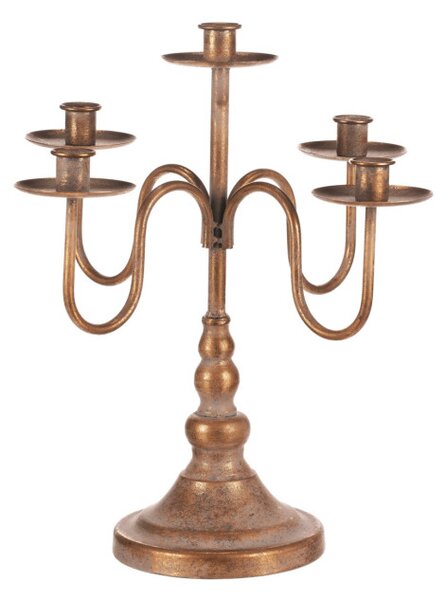 Kovový svícen 40 cm zlatý FUP559