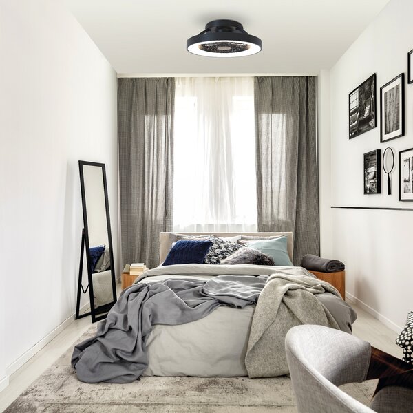 Mantra 7805 Tibet Mini , stropní svítidlo s ventilátorem a dálkovým ovladačem, LED 70W 2700K-5000K, černá, průměr 53cm