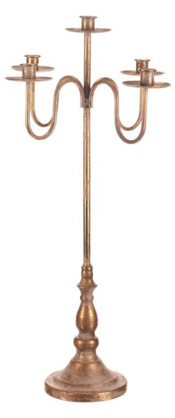 Kovový svícen 71 cm zlatý FUP558