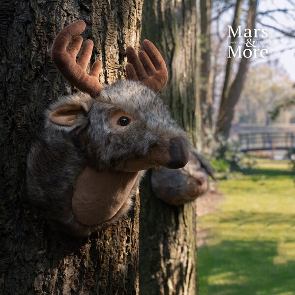 Nástěnná plyšová dekorace hlava jelen Cuddly Deer - 44*30*34cm - Mars & More