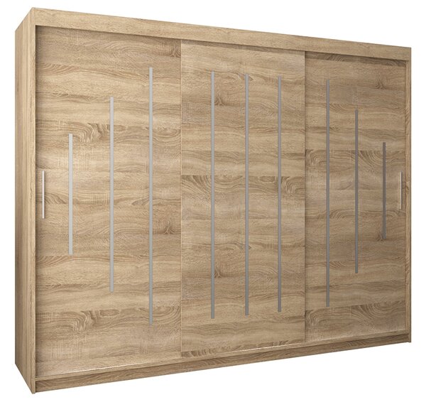 Šatní skříň s posuvnými dveřmi YORK - 250x200cm -Dub Sonoma-