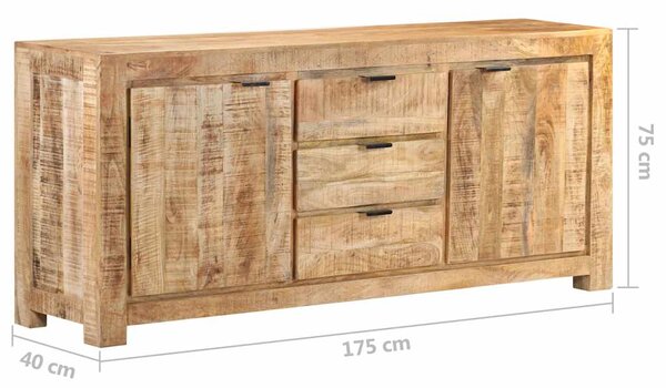 Příborník 175 x 40 x 75 cm hrubé mangovníkové dřevo 320395