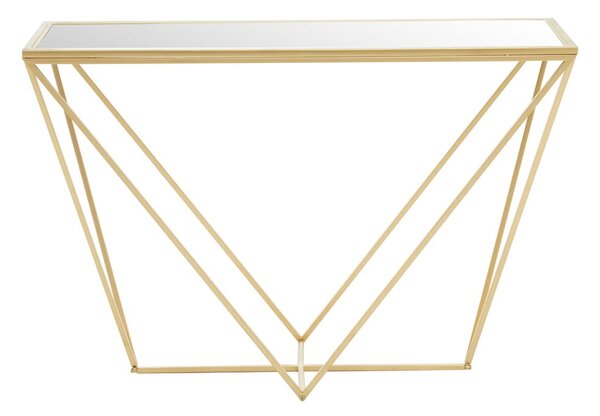 Konzolový stolek se skleněnou deskou ve zlaté barvě 40x120 cm Farran – Premier Housewares