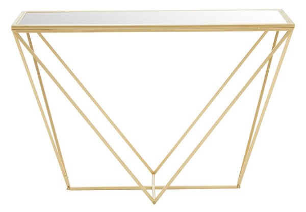 Konzolový stolek se skleněnou deskou ve zlaté barvě 40x120 cm Farran – Premier Housewares
