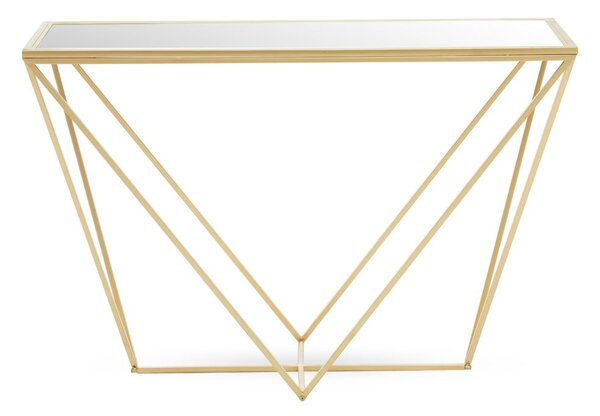 Konzolový stolek se skleněnou deskou ve zlaté barvě 40x120 cm Farran – Premier Housewares