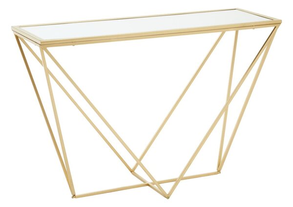 Konzolový stolek se skleněnou deskou ve zlaté barvě 40x120 cm Farran – Premier Housewares