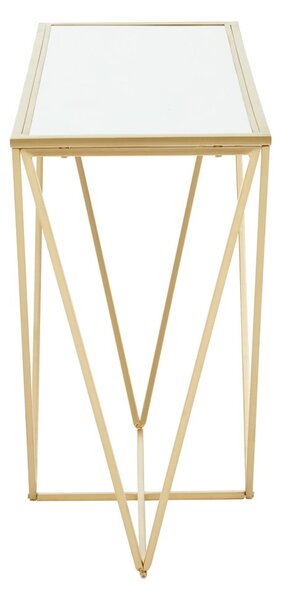 Konzolový stolek se skleněnou deskou ve zlaté barvě 40x120 cm Farran – Premier Housewares