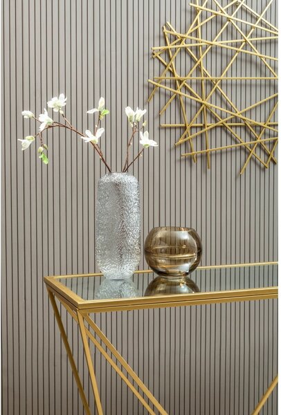 Konzolový stolek se skleněnou deskou ve zlaté barvě 40x120 cm Farran – Premier Housewares