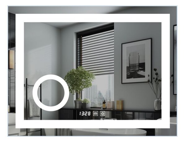 IREDA Koupelnové zrcadlo s LED osvětlením, 80 x 60 cm