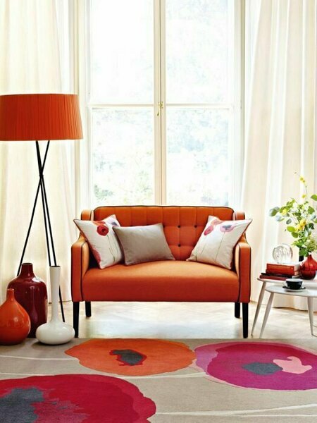 Kusový koberec Sanderson Poppies red/orange Zvolte velikost koberce: 140 x 200