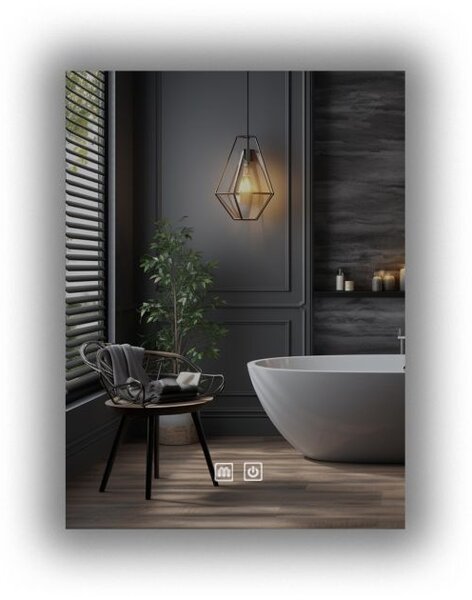 IREDA Koupelnové zrcadlo s LED osvětlením, 70 x 50 cm