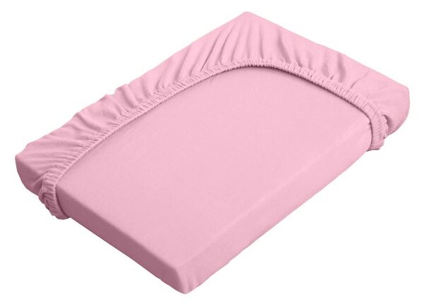 Napínací prostěradlo JERSEY ELASTIC LYCRA růžová výška matrace do 30 cm 90 x 200 cm