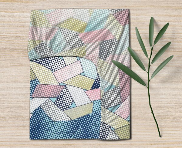 Ervi Bavlněné napínací prostěradlo - geometrická abstrakce