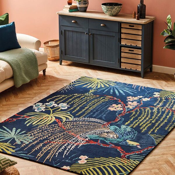Kusový koberec SandersonRain Forest Tropical nights blue Zvolte velikost koberce: 140 x 200