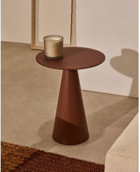 Kulatý odkládací stolek se skleněnou deskou ø 35 cm Wilshire – Kave Home
