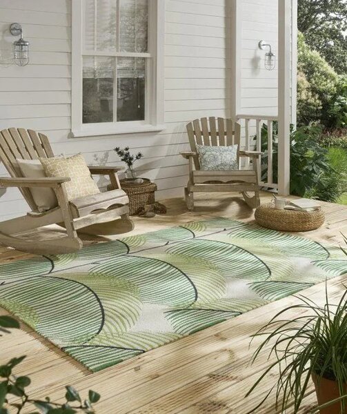Outdoorový koberec Sanderson Manila leaf botanical green Zvolte velikost koberce: 140 x 200