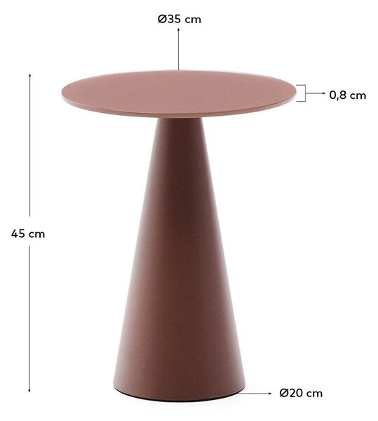 Kulatý odkládací stolek se skleněnou deskou ø 35 cm Wilshire – Kave Home