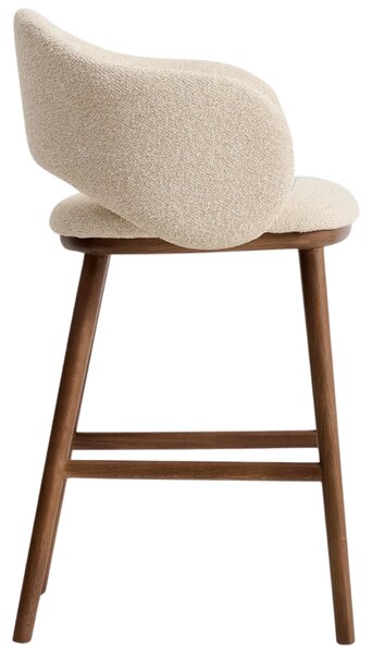 Kave Home Béžová čalouněná barová židle Maina 66 cm