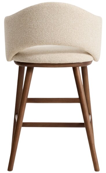 Kave Home Béžová čalouněná barová židle Maina 66 cm