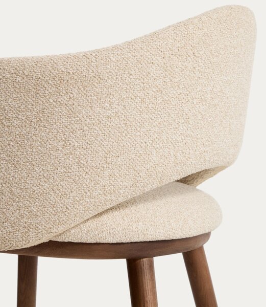 Kave Home Béžová čalouněná barová židle Maina 66 cm