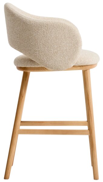 Kave Home Béžová čalouněná barová židle Maina 66 cm