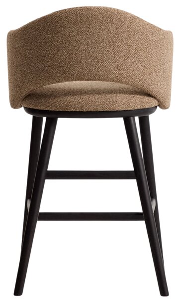 Kave Home Hnědá čalouněná barová židle Maina 66 cm