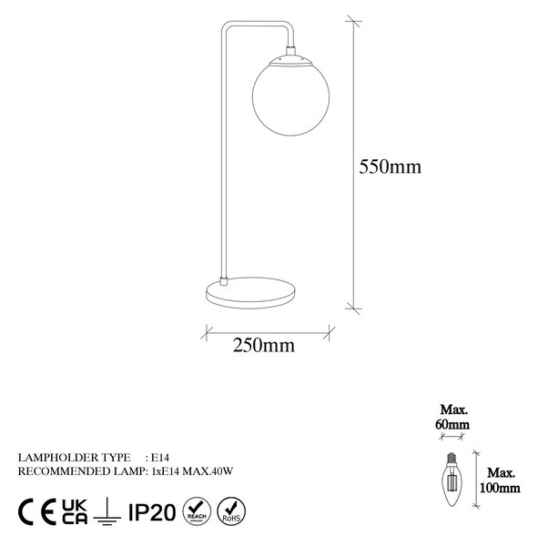 ASIR Stolní lampa VIRAN - 10975