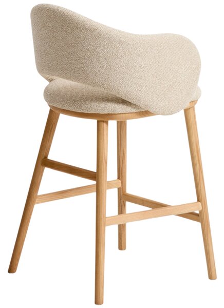 Kave Home Béžová čalouněná barová židle Maina 66 cm