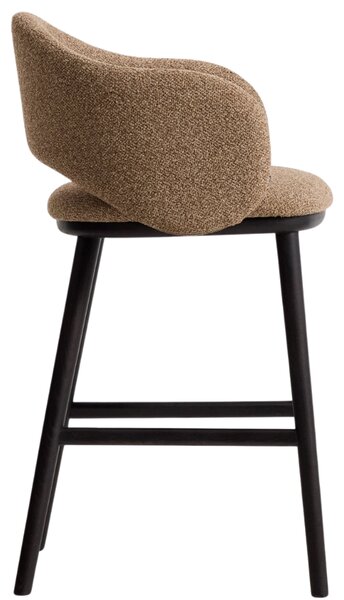 Kave Home Hnědá čalouněná barová židle Maina 66 cm