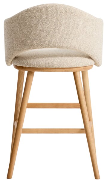 Kave Home Béžová čalouněná barová židle Maina 66 cm