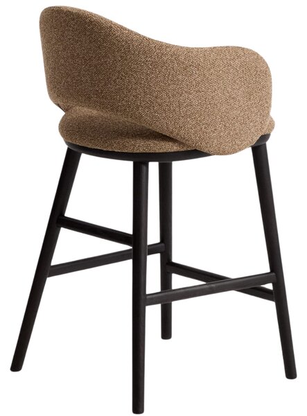 Kave Home Hnědá čalouněná barová židle Maina 66 cm