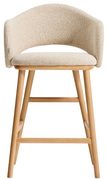 Kave Home Béžová čalouněná barová židle Maina 66 cm