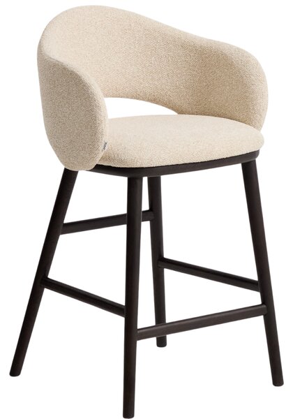 Kave Home Béžová čalouněná barová židle Maina 66 cm