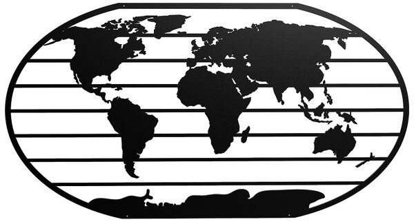 Obraz na zeď - mapa světa černá Velikost: 120 x 65 cm