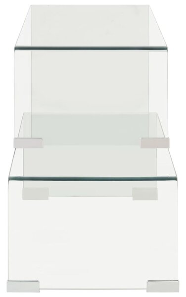 2dílný konferenční stolek 90x30x20 / 110x30x40 cm tvrzené sklo 284728