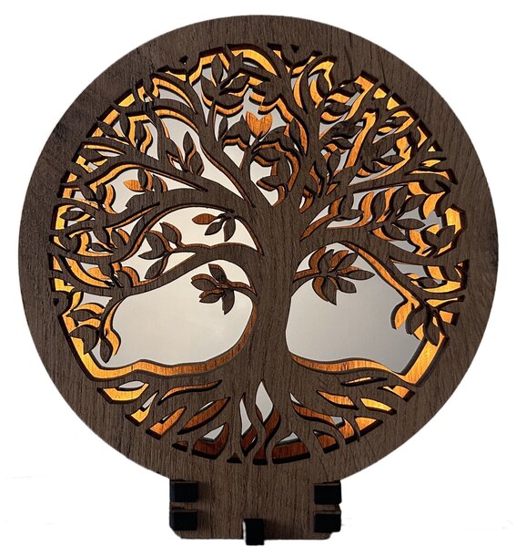 "Strom života" lampa s dvojstěným prořezem 30x31 cm provedení povrchu: dub