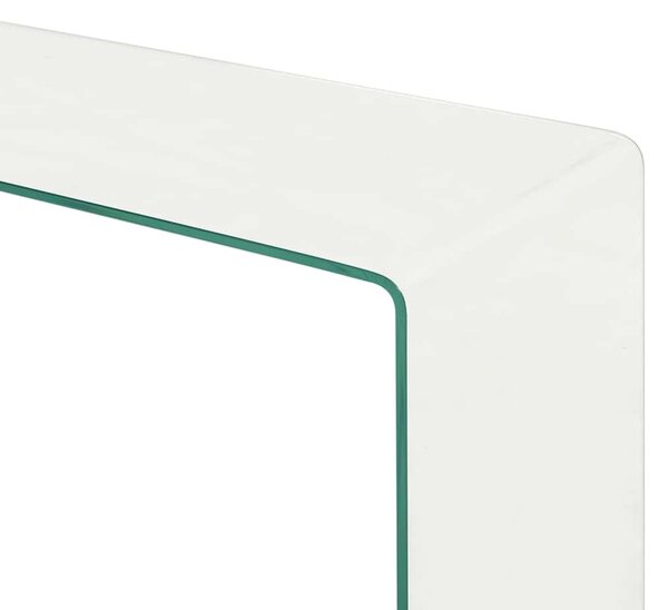 2dílný konferenční stolek 90x30x20 / 110x30x40 cm tvrzené sklo 284728