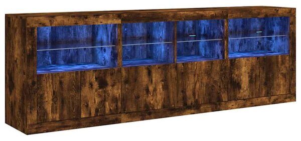 Příborník s LED osvětlením kouřový dub 202 x 37 x 67 cm 3209013