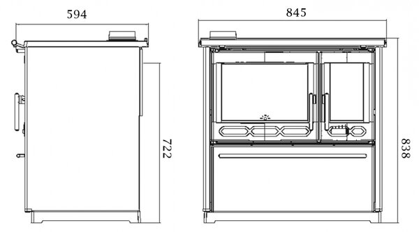 PLAMEN Sporák na tuhá paliva 850 GLAS - L bílý