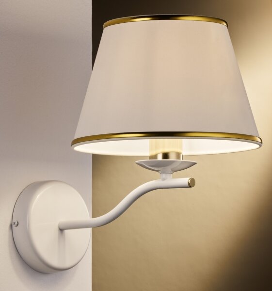 Jupiter 2086 - Nástěnná lampa SAMBA 1xE27/15W/230V bílá/zlatá