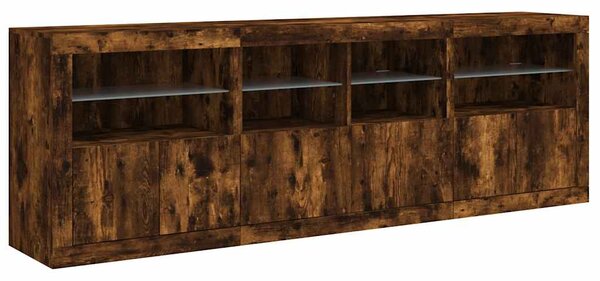 Příborník s LED osvětlením kouřový dub 202 x 37 x 67 cm 3209013