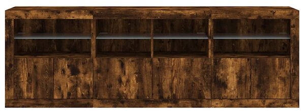 Příborník s LED osvětlením kouřový dub 202 x 37 x 67 cm 3209013