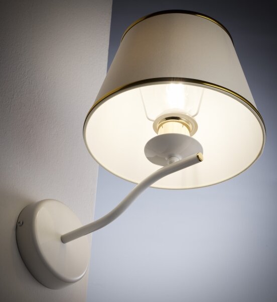 Jupiter 2086 - Nástěnná lampa SAMBA 1xE27/15W/230V bílá/zlatá